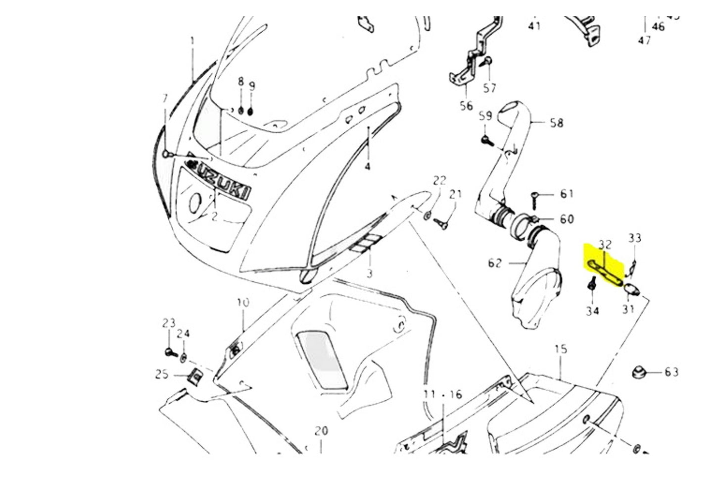 Fairing Side Stay, Carbon, Set, RGV250 VJ21/VJ22
