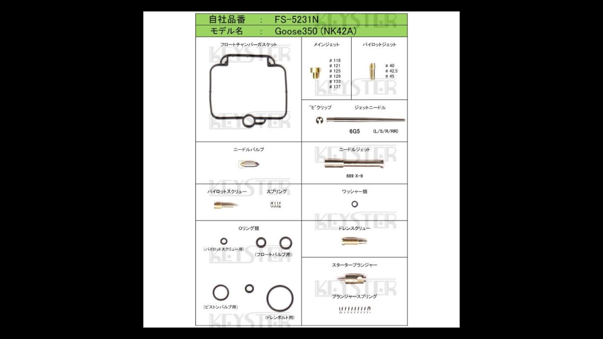 Keyster Carburetor Fuel Adjustment Kit – FS-5231N for Suzuki Goose 350 (NK42A) 🔧