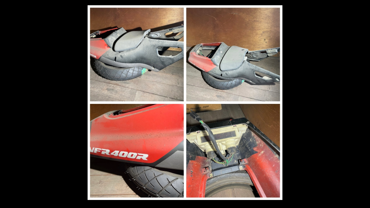 Genuine Tail Cowl with Lamp & Seat – Honda VFR400R | Untested, Needs Cleaning