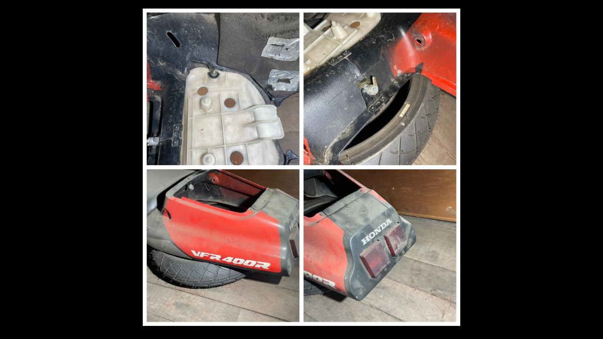 Genuine Tail Cowl with Lamp & Seat – Honda VFR400R | Untested, Needs Cleaning