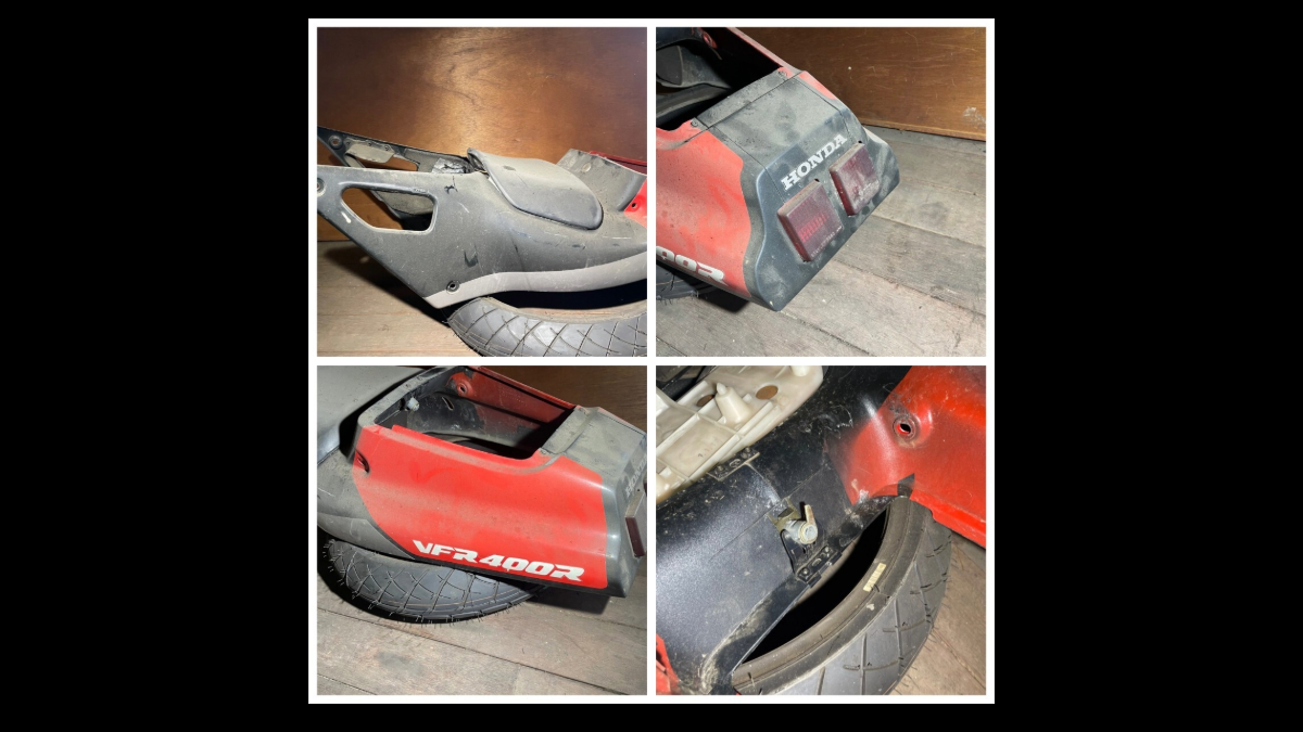 Genuine Tail Cowl with Lamp & Seat – Honda VFR400R | Untested, Needs Cleaning