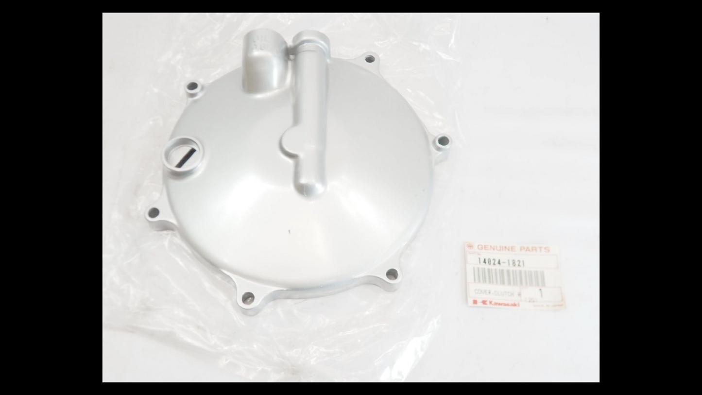 New Old Stock Clutch Cover – Kawasaki KR-1 / KR250B | Genuine OEM Engine Cover (Part No. 14024-1821)