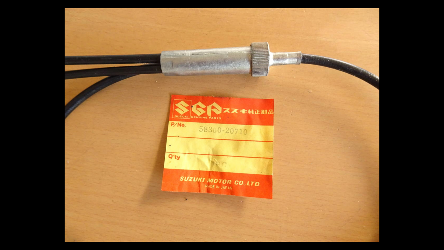 Genuine New Throttle Cable โ Suzuki T90 / T125 Wolf (Up Handlebars) | Part No. 58300-20710