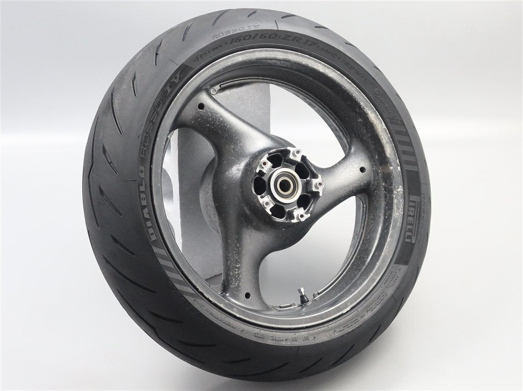 1989 Suzuki GSX-R1100K Rear Rim with Pirelli Diablo Rosso Tire