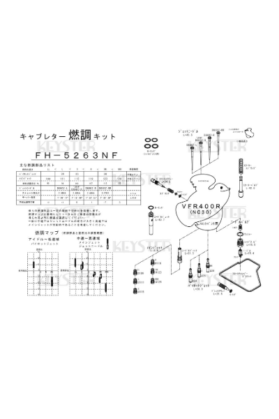 Keyster Carburetor Fuel Adjustment Kit FH-5263NF – Honda VFR400R NC30 Front Carb Tune Kit