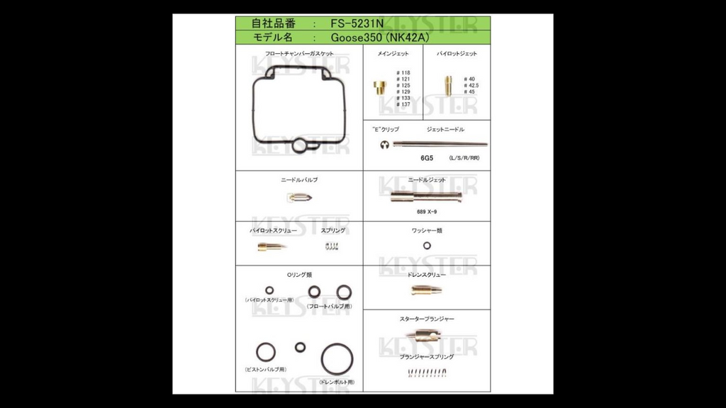 Keyster Carburetor Fuel Adjustment Kit – FS-5231N for Suzuki Goose 350 (NK42A) 🔧