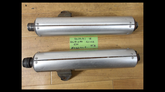 Suzuki RG250γ Gamma GJ21A Genuine Left & Right Muffler Silencers – OEM Used