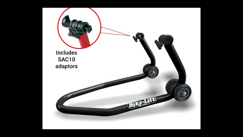Bike Lift FS10 Front Stand – Black | Universal Adjustable Fork Stand (FS-10 + SAC-10 Cones)