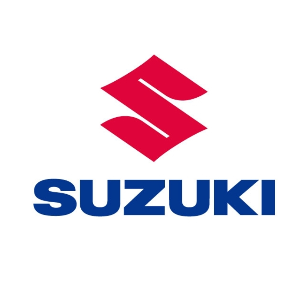 Suzuki logo with a red and blue color scheme on a white background.
