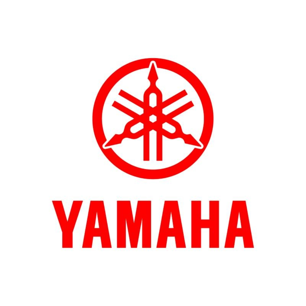 The image features the Yamaha logo in red and white color scheme on a white background.